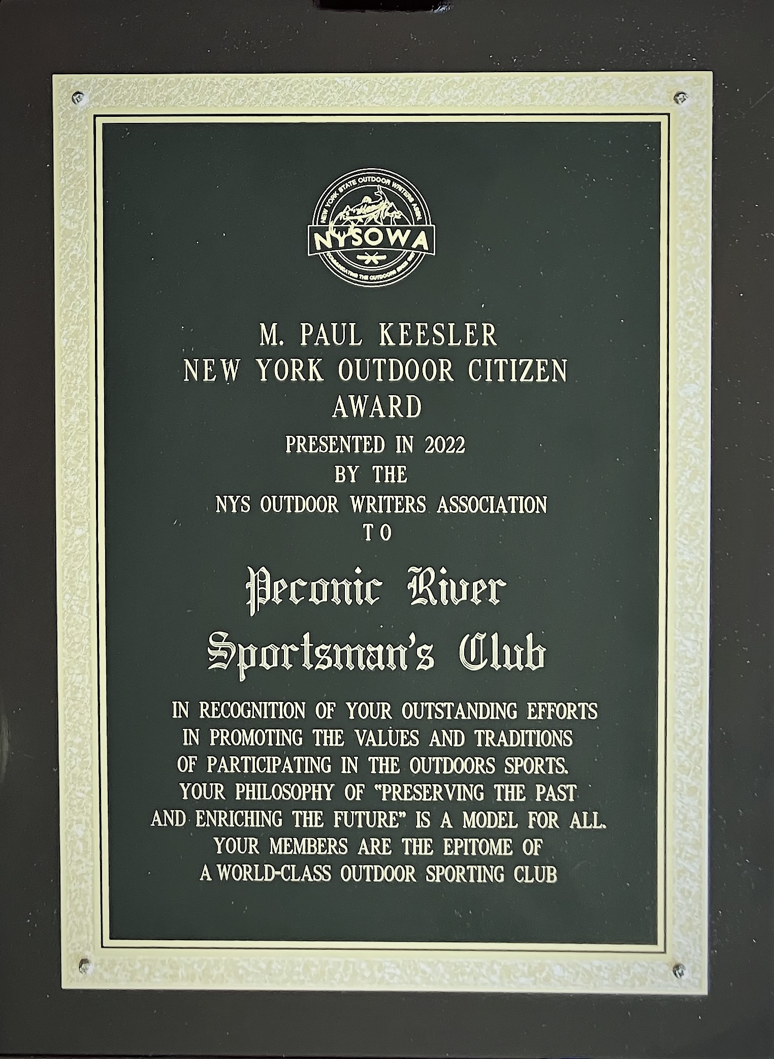 NY Outdoor Citizen Award Peconic River Sportsman's Club
